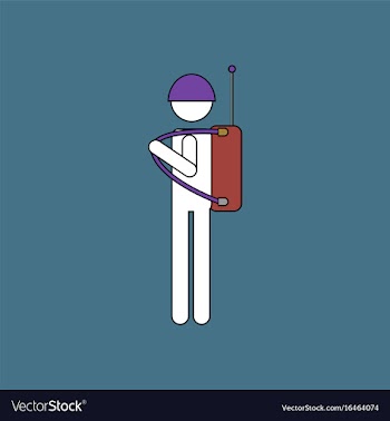 Flat icon design collection soldier holding vector image