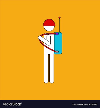 Flat icon design collection soldier holding vector image