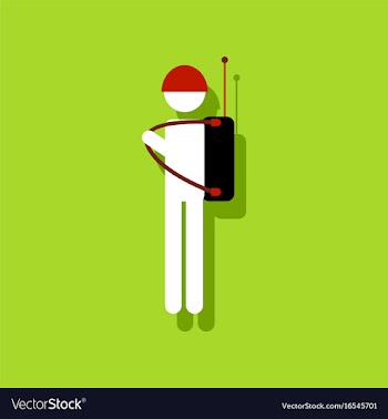 Flat icon design collection soldier holding vector image