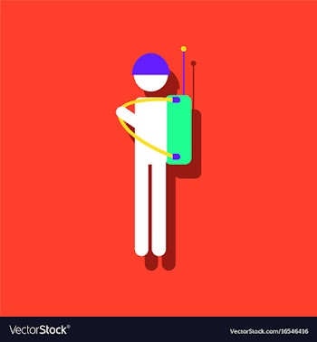 Flat icon design collection soldier holding vector image