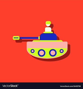 Flat icon design collection soldier on tank in vector image