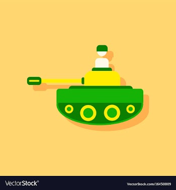 Flat icon design collection soldier on tank in vector image