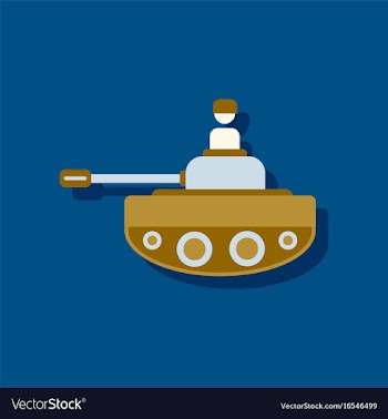 Flat icon design collection soldier on tank in vector image