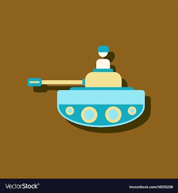 Flat icon design collection soldier on tank in vector image