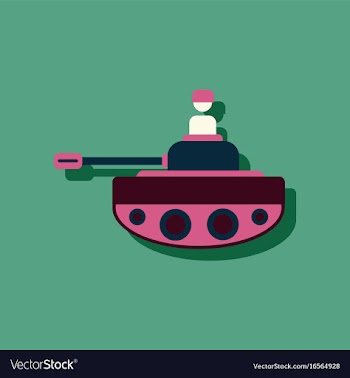 Flat icon design collection soldier on tank in vector image