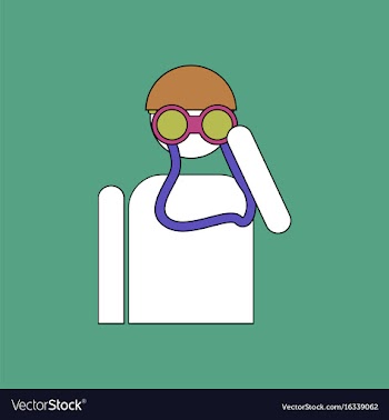 Flat icon design collection soldier with binocular vector image