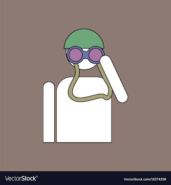Flat icon design collection soldier with binocular vector image