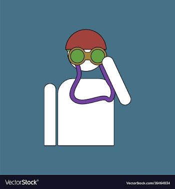 Flat icon design collection soldier with binocular vector image