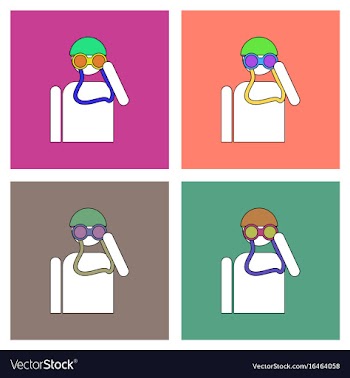 Flat icon design collection soldier with binocular vector image