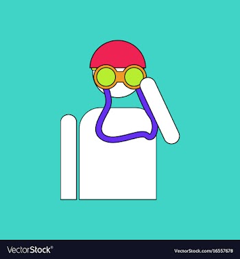 Flat icon design collection soldier with binocular vector image