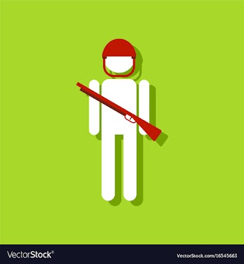 Flat icon design collection soldier with gun in vector image