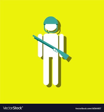 Flat icon design collection soldier with gun in vector image