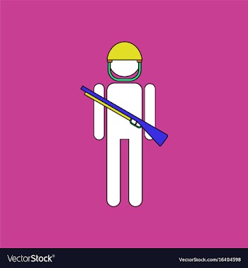 Flat icon design collection soldier with gun vector image