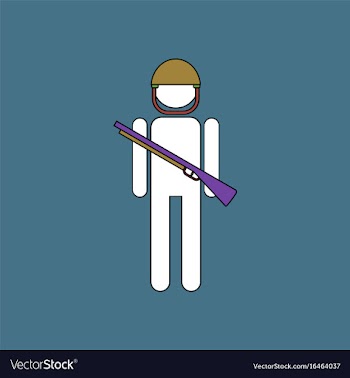 Flat icon design collection soldier with gun vector image