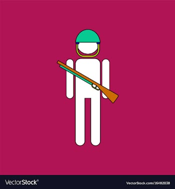 Flat icon design collection soldier with gun vector image