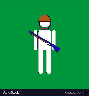 Flat icon design collection soldier with gun vector image