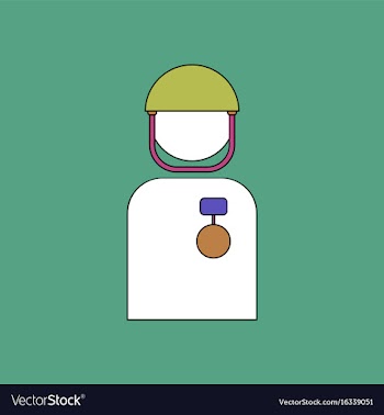 Flat icon design collection soldier with medal vector image