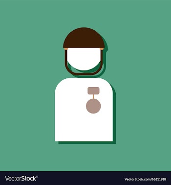 Flat icon design collection soldier with medal vector image