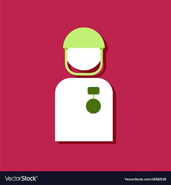 Flat icon design collection soldier with medal vector image