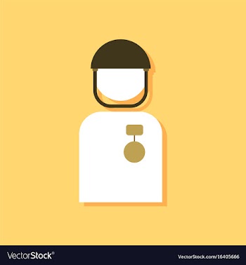 Flat icon design collection soldier with medal vector image