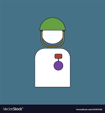 Flat icon design collection soldier with medal vector image
