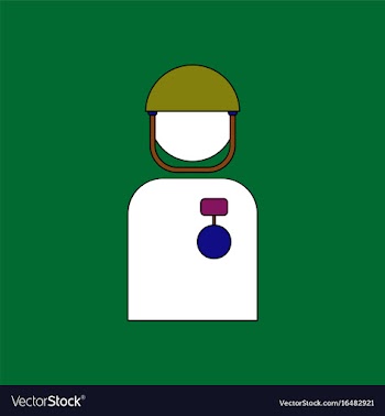 Flat icon design collection soldier with medal vector image