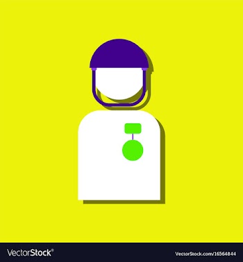 Flat icon design collection soldier with medal vector image