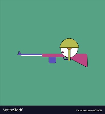 Flat icon design collection soldier with rifle vector image