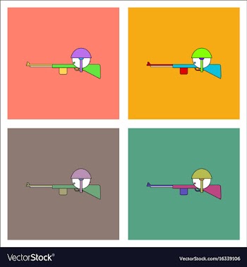 Flat icon design collection soldier with rifle vector image