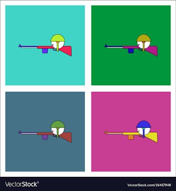 Flat icon design collection soldier with rifle vector image