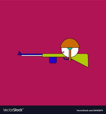 Flat icon design collection soldier with rifle vector image