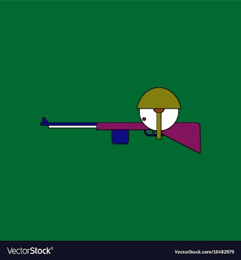 Flat icon design collection soldier with rifle vector image