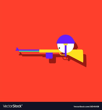 Flat icon design collection soldier with rifle vector image
