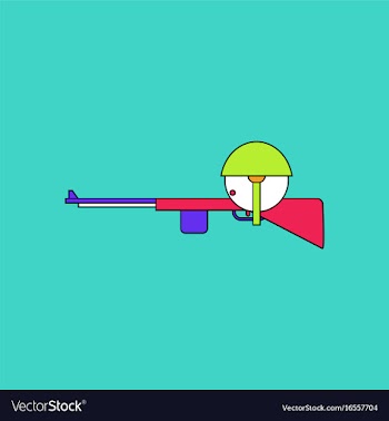 Flat icon design collection soldier with rifle vector image