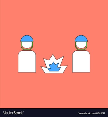 Flat icon design collection soldiers and explosion vector image