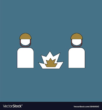 Flat icon design collection soldiers and explosion vector image