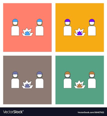 Flat icon design collection soldiers and explosion vector image