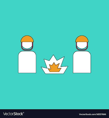 Flat icon design collection soldiers and explosion vector image