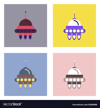 Flat icon design collection space capsule vector image
