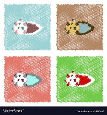 Flat icon design collection space comet in stroke vector image