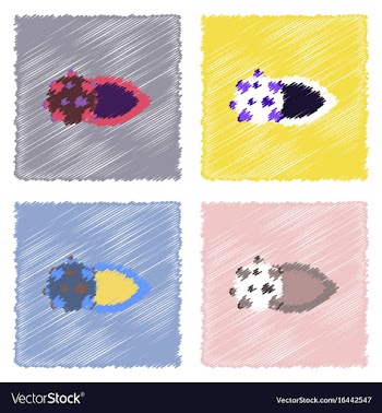 Flat icon design collection space comet in stroke vector image