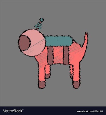 Flat icon design collection space dog in stroke vector image