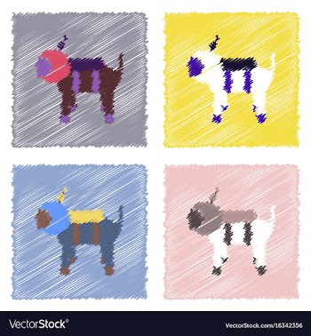 Flat icon design collection space dog in stroke vector image