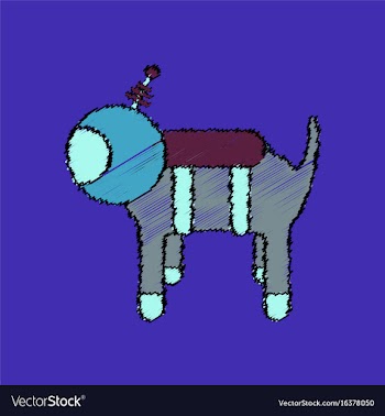 Flat icon design collection space dog in stroke vector image