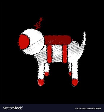 Flat icon design collection space dog in stroke vector image
