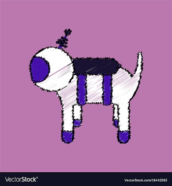 Flat icon design collection space dog in stroke vector image