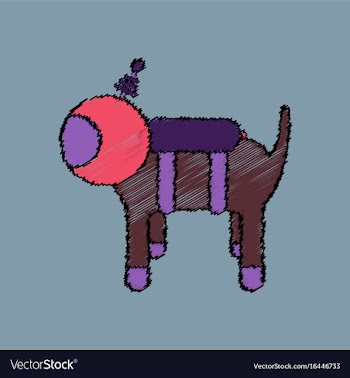 Flat icon design collection space dog in stroke vector image