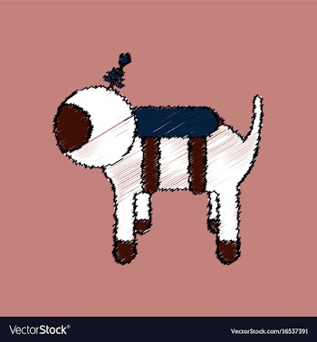 Flat icon design collection space dog in stroke vector image