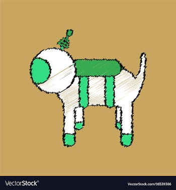 Flat icon design collection space dog in stroke vector image