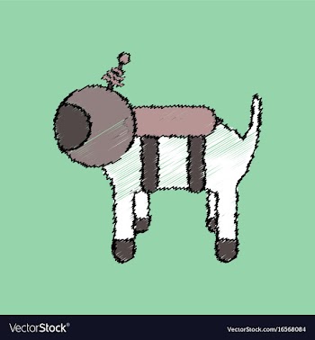 Flat icon design collection space dog in stroke vector image